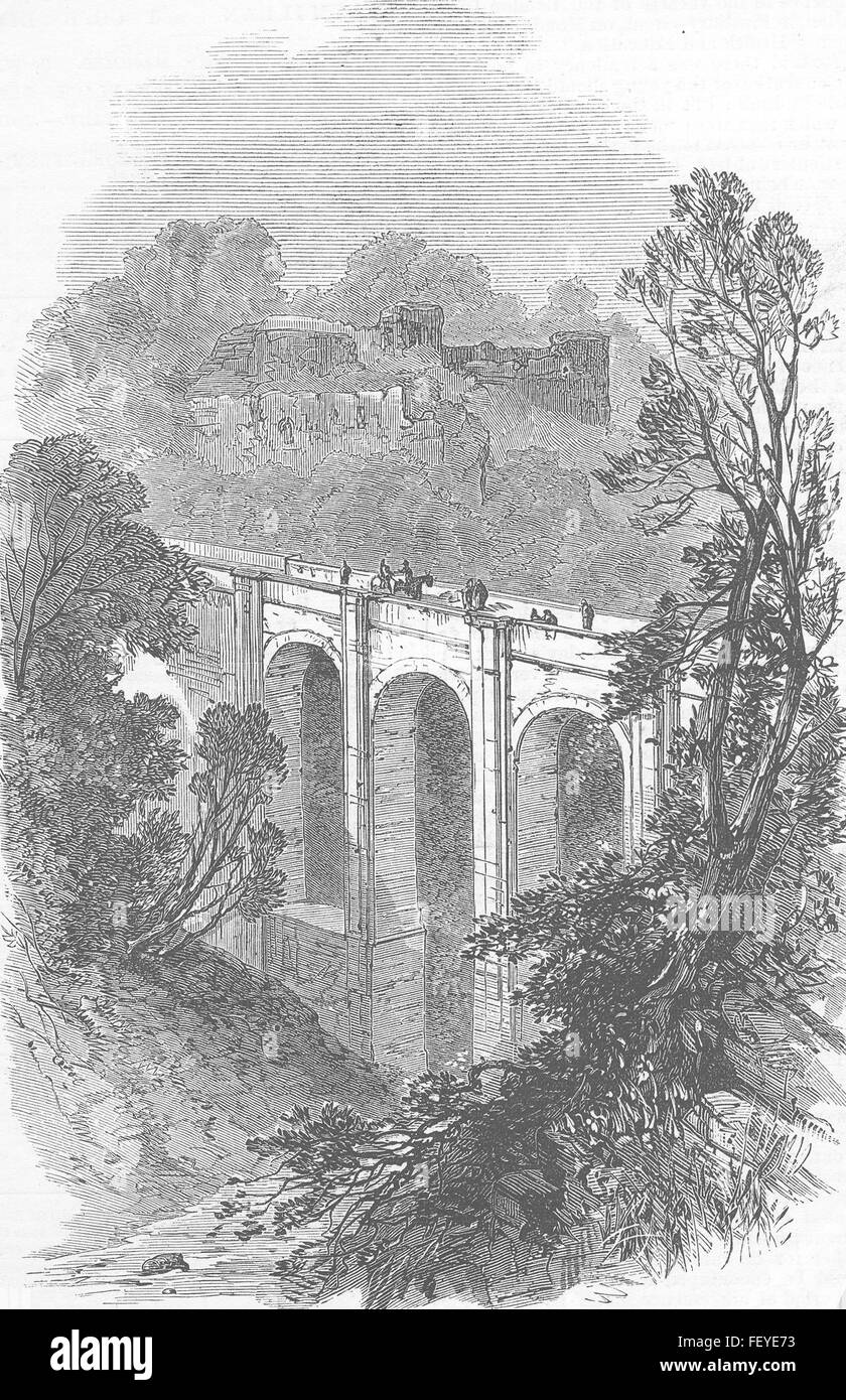 Vieux château d'ECOSSE 1878 Cadzow. Illustrated London News Banque D'Images