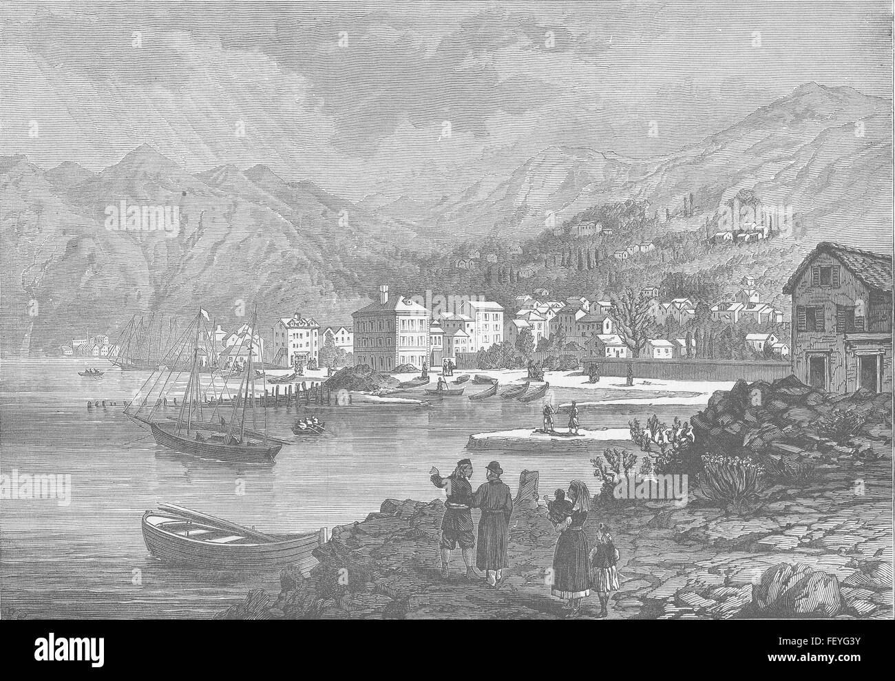 Monténégro Montenegrin-Ottoman War Risan, Danemark 1876. Illustrated London News Banque D'Images