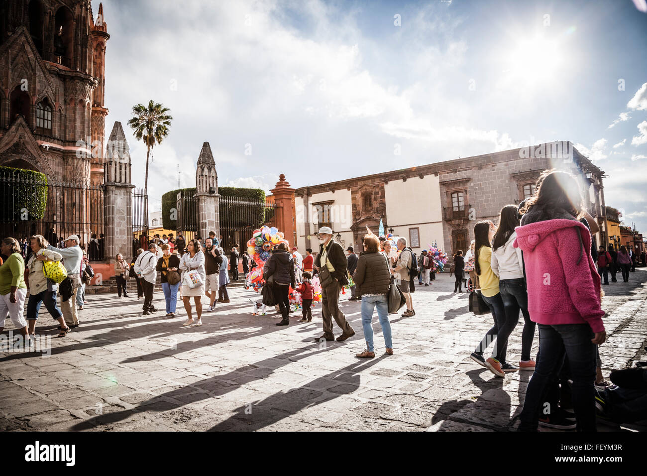 Plaza San Miguel de Allende. Le Mexique Banque D'Images