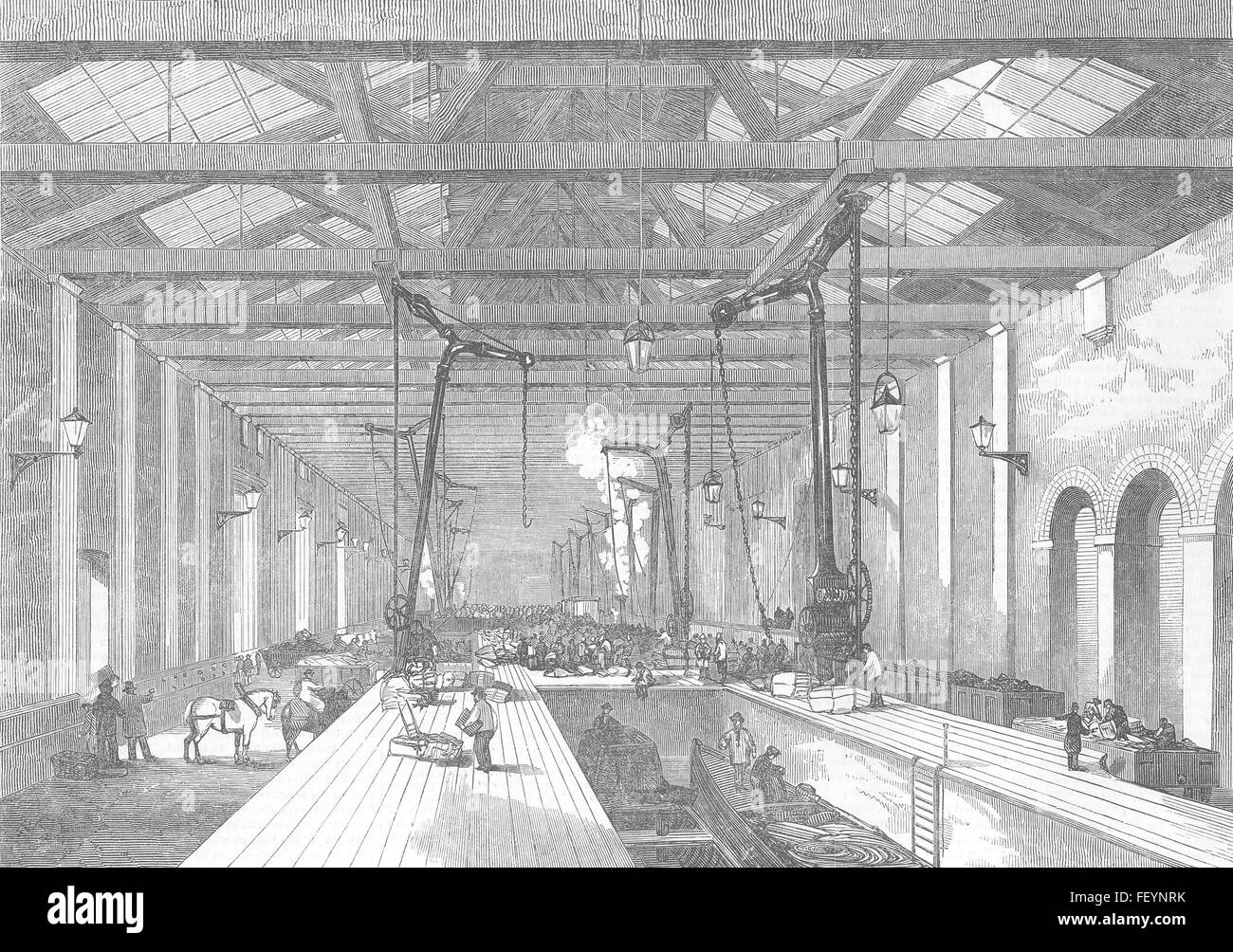 La remise des marchandises de Londres 1853. Illustrated London News Banque D'Images