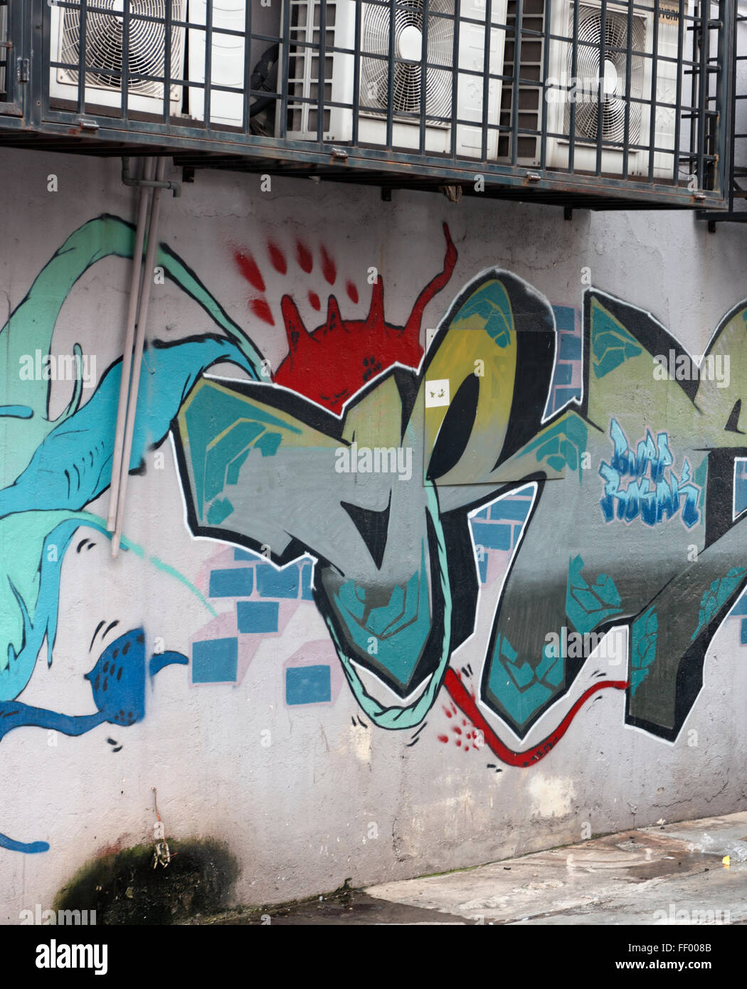Que vous recherchiez un graffiti de Malaisie dans l'ex-zone pat de Bangsar à Kuala Lumpur, en Malaisie Banque D'Images