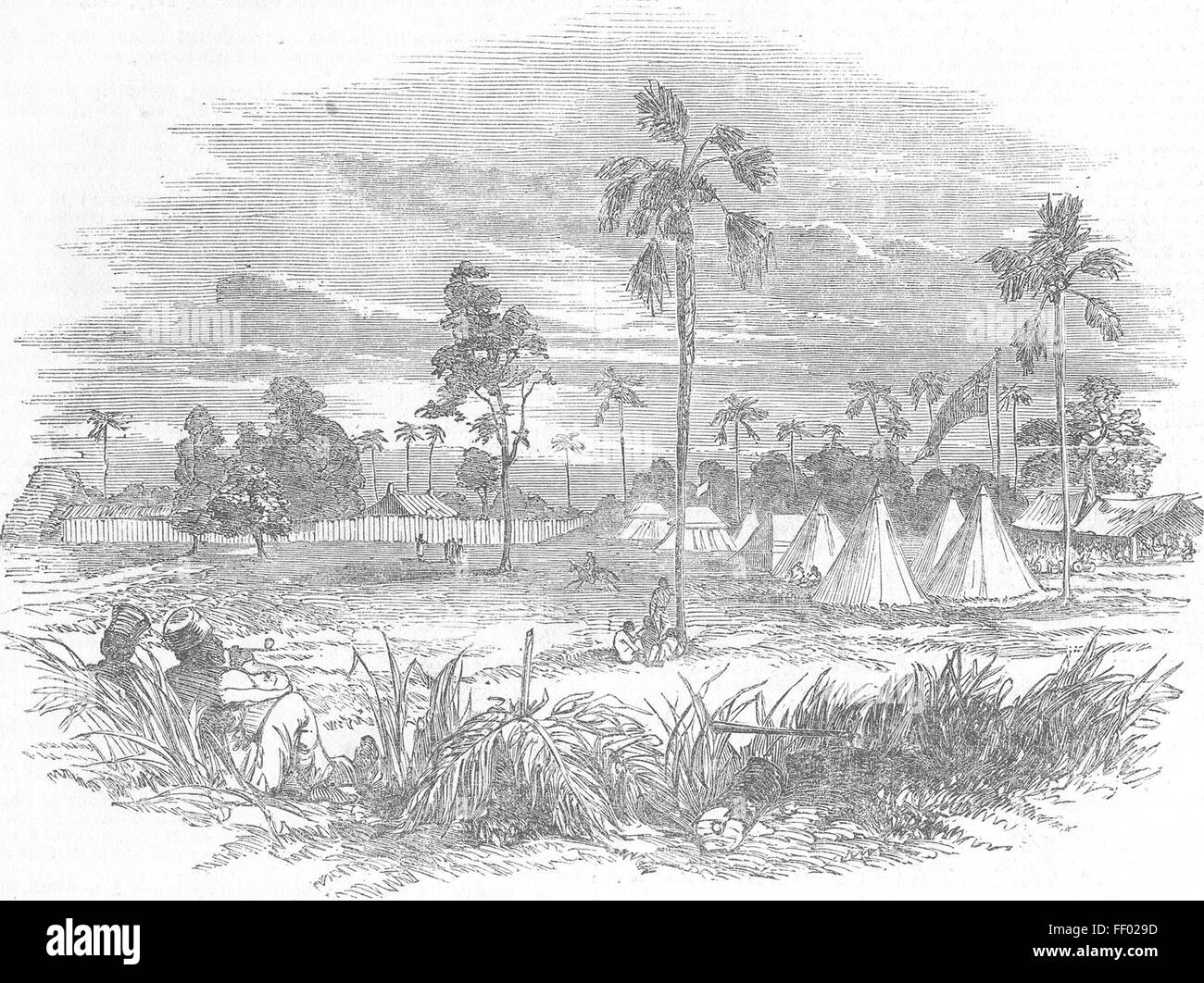 Gambie le stationnement des Jaswong 1851. Illustrated London News Banque D'Images