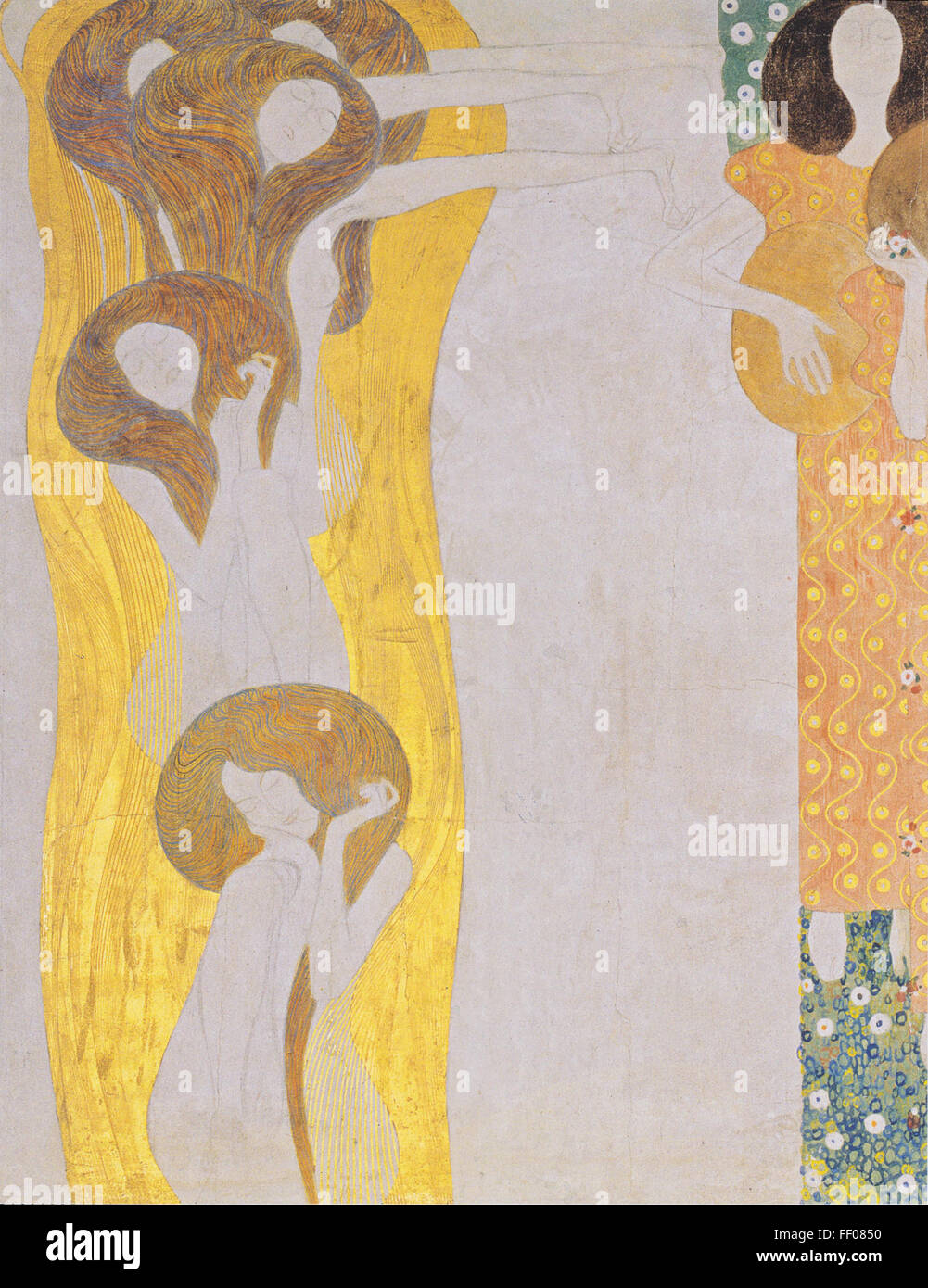 La Frise Beethoven de Gustav Klimt Gustav Klimt Frise Beethoven's Banque D'Images