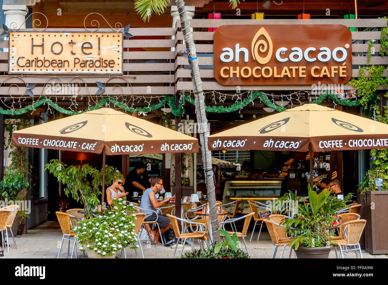 Café bar Playa del Carmen Mexique yucatan Banque D'Images