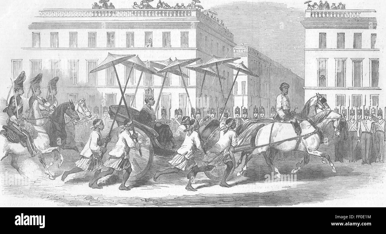 L'INDE, Kolkata envoyé birman w/ Roi d'Ava' lettre 1855. Illustrated London News Banque D'Images