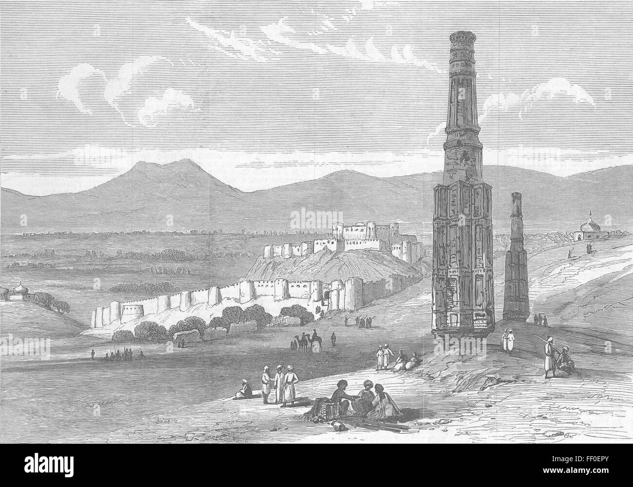 AFGHANISTAN guerre afghane Ft & Citadelle de Ghuzni 1878. Illustrated London News Banque D'Images