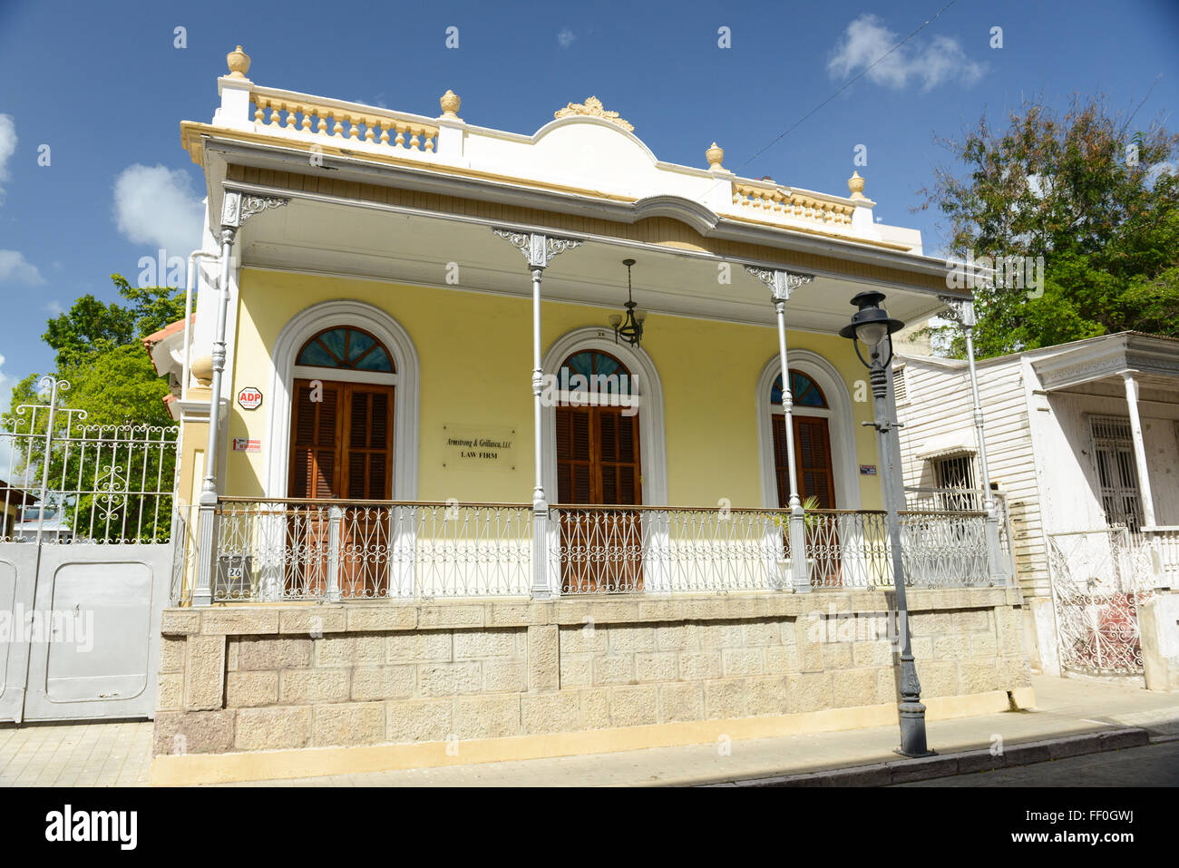 Ponce Creole est un style architectural créé à Ponce, à la fin du xixe et au début du xxe siècle. Ponce, Porto Rico. Banque D'Images