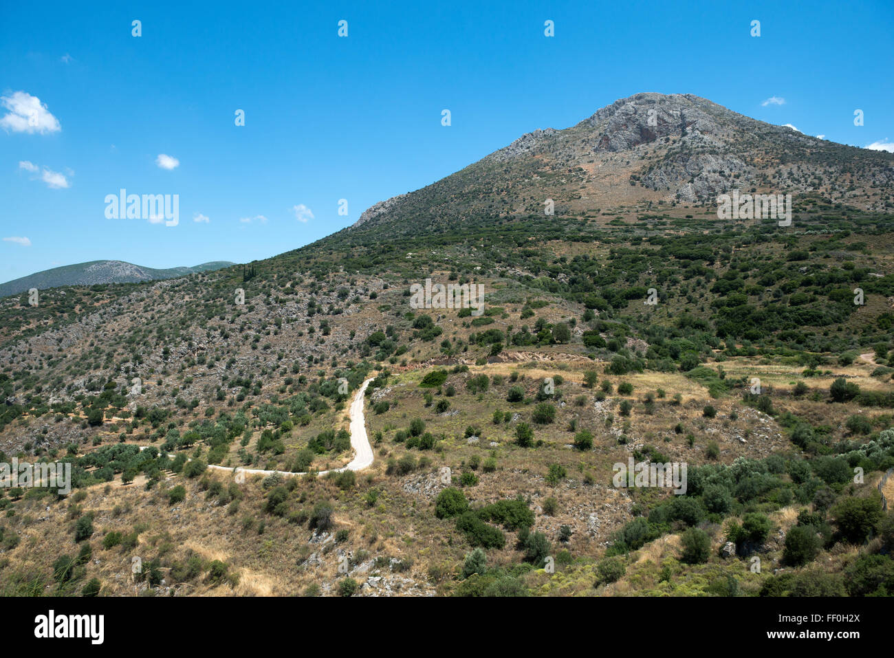 Vue de l'ancien rural ville grecque Mycènes, Grèce Banque D'Images