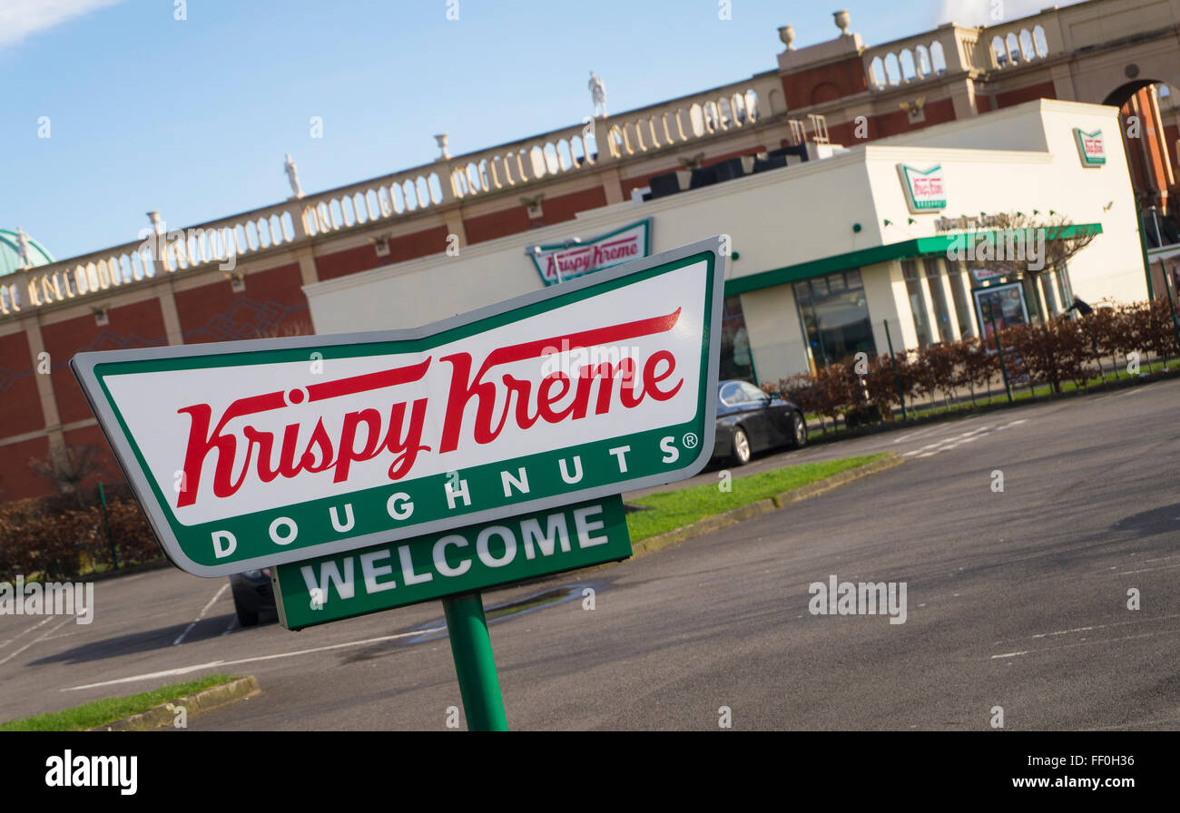 Krispy Kreme à Trafford Park, Manchester. Banque D'Images