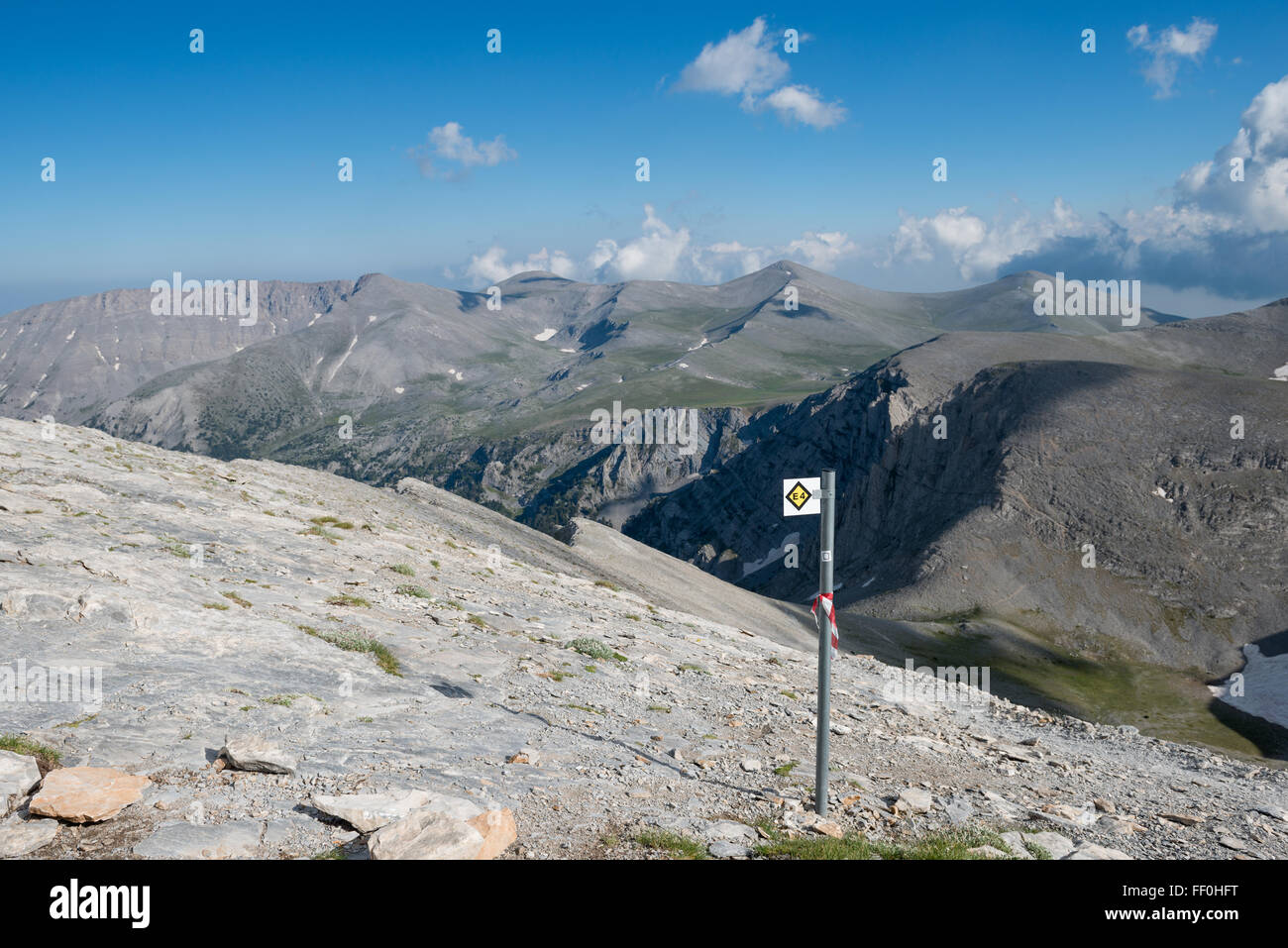 Le Sommet Mondial Sur Le Sentier Du Mont Olympe La Plus