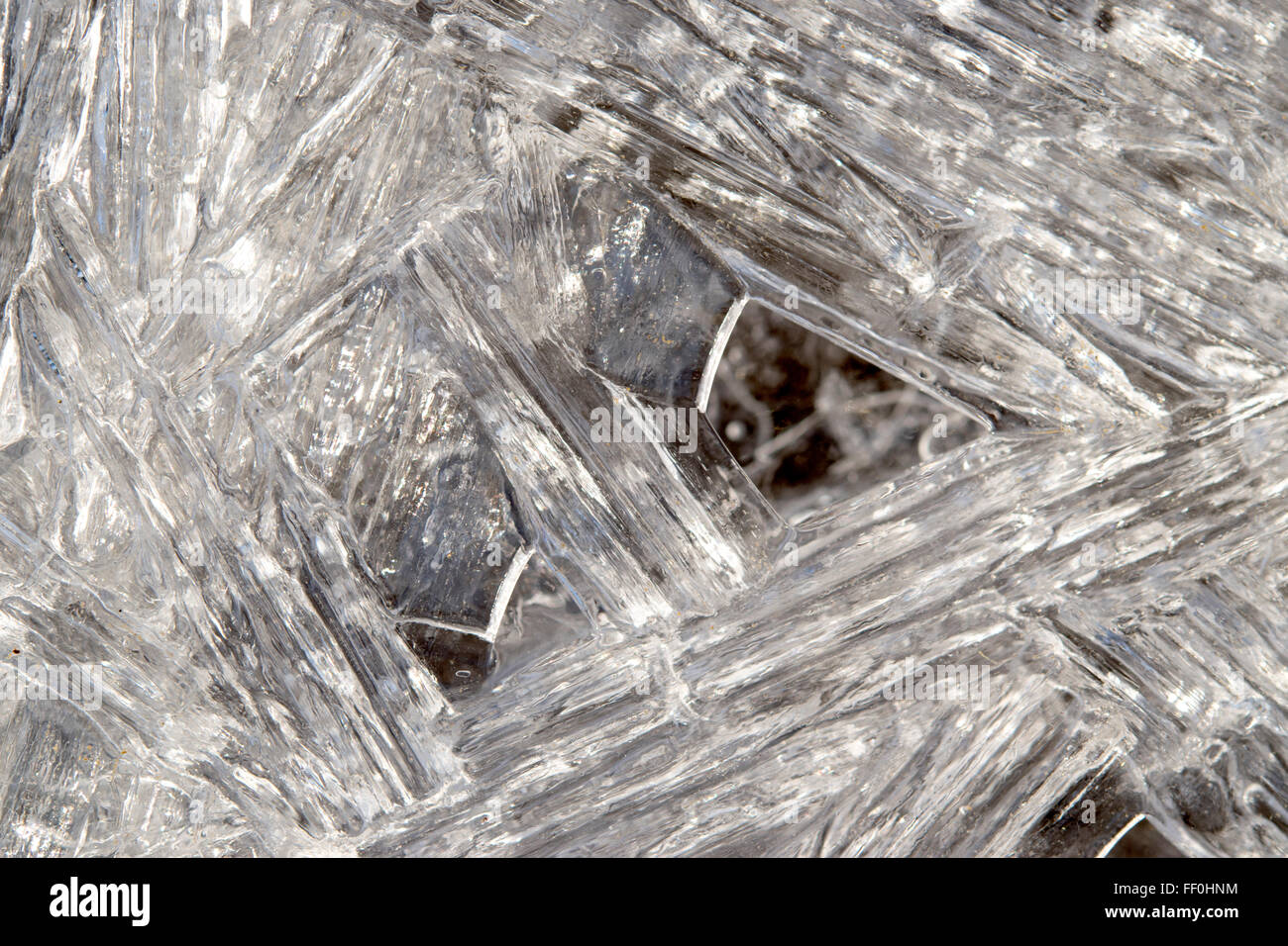 Résumé des cristaux de glace, macro Banque D'Images