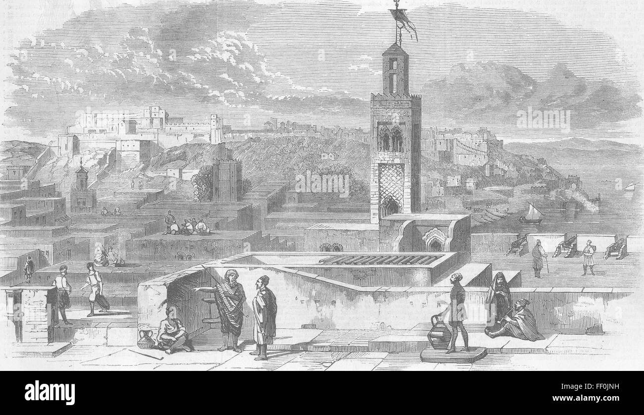 La guerre hispano-marocaine MAROC Tanger à partir de la Citadelle, 1859. Illustrated London News Banque D'Images