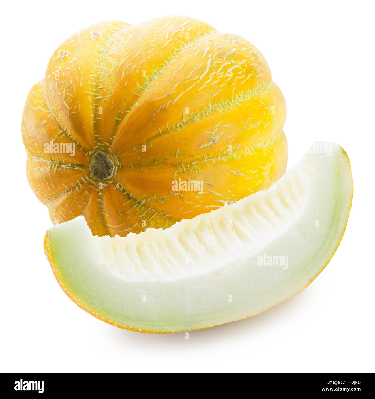 Le melon isolé sur fond blanc. Banque D'Images