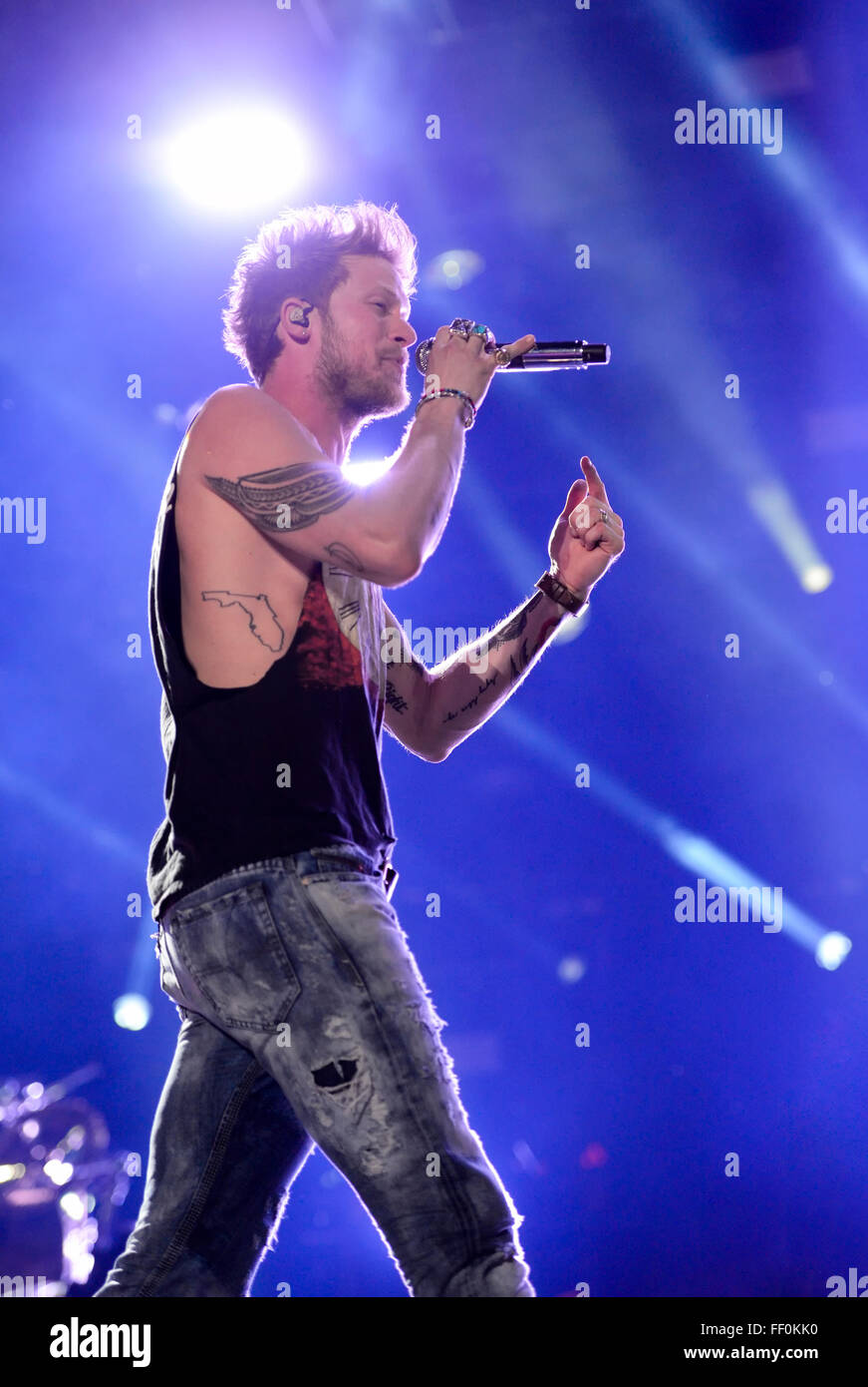 Brian Kelley de Floride Géorgie Line effectuant à la CMA Music Festival à Nashville, au Tennessee Banque D'Images