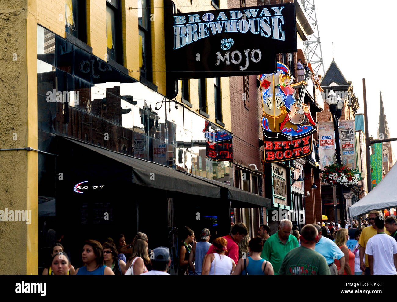 Le centre-ville de Nashville Tennessee signe Banque D'Images