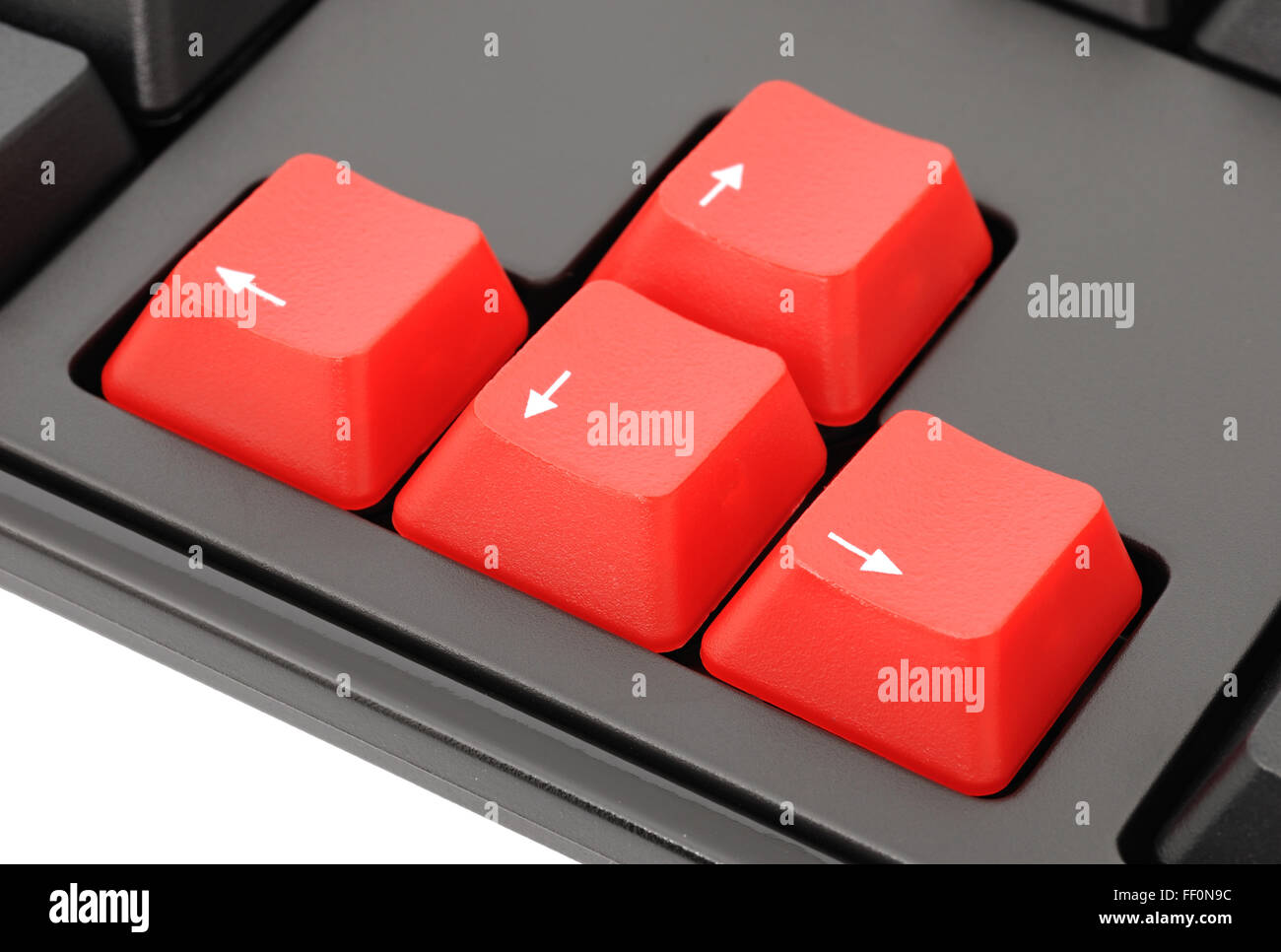 Touches flèche rouge sur le clavier d'un ordinateur. Touches de navigation  Photo Stock - Alamy