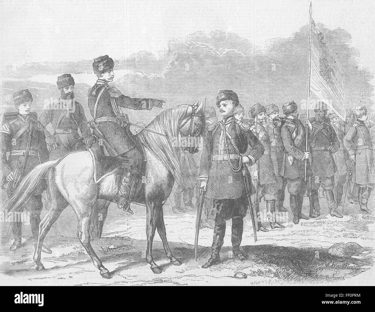 La Russie impériale de 1862 Chasseurs de l'armée russe. Illustrated London News Banque D'Images