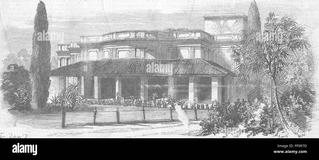 L'INDE Lucknow-Townhouse du Capt Hayes 1858. Illustrated London News Banque D'Images