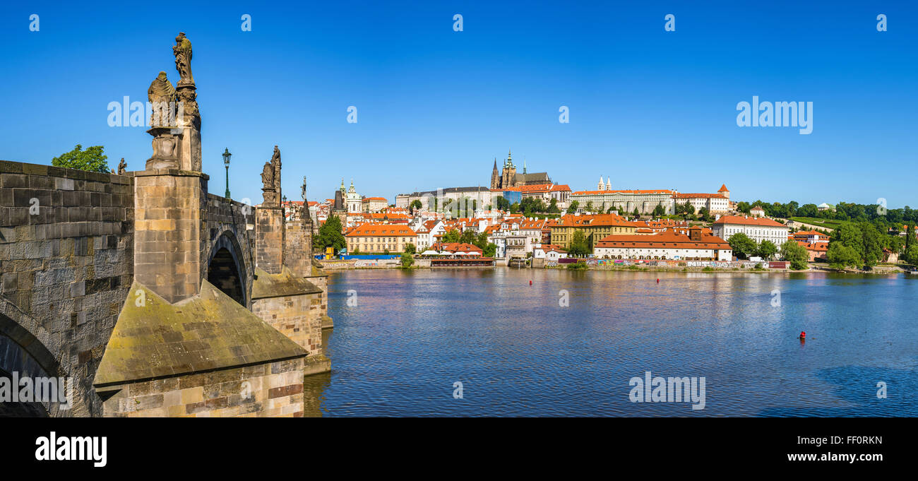 Panorama sur la ville de Prague , République Tchèque Banque D'Images