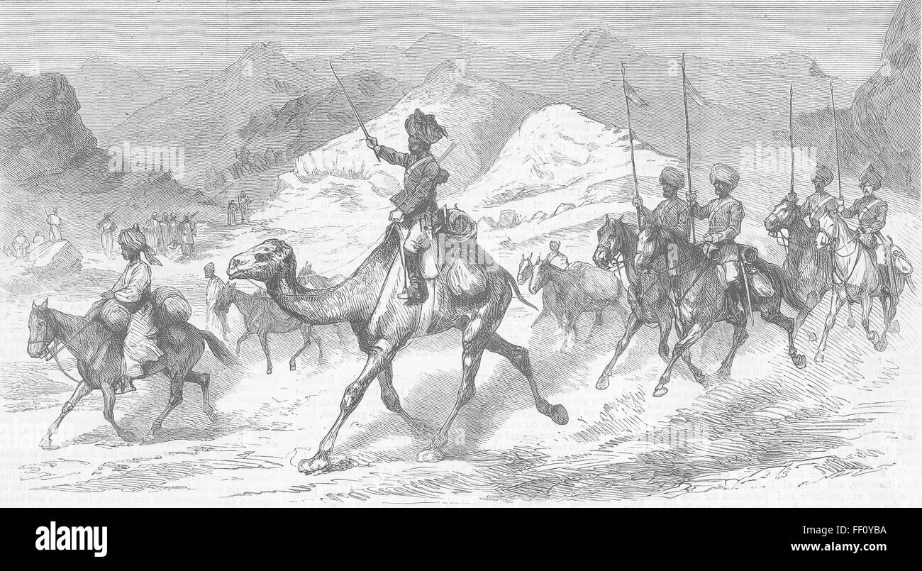 AFGHANISTAN Dak ou Post, passe de Khyber, 1879. Le graphique Banque D'Images