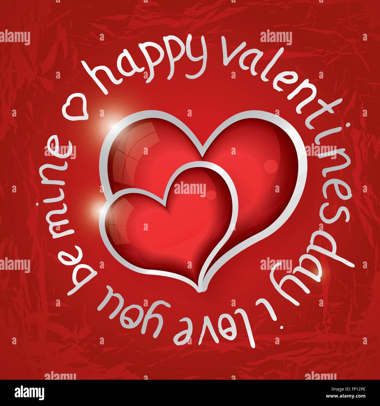 Valentines day tour le lettrage sur fond dégradé rouge avec texture et deux coeurs rouges. Vector illustration. Je t'aime bébé. Illustration de Vecteur Valentines day tour le lettrage sur fond dégradé rouge avec texture et deux coeurs rouges. Vector illustration. Je t'aime bébé. Illustration de Vecteur