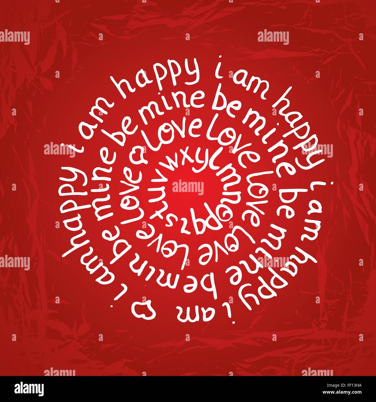 Valentines day tour le lettrage sur fond dégradé rouge avec la texture. Vector illustration. Je suis heureux. Être la mienne. Texte amour Illustration de Vecteur Valentines day tour le lettrage sur fond dégradé rouge avec la texture. Vector illustration. Je suis heureux. Être la mienne. Texte amour Illustration de Vecteur