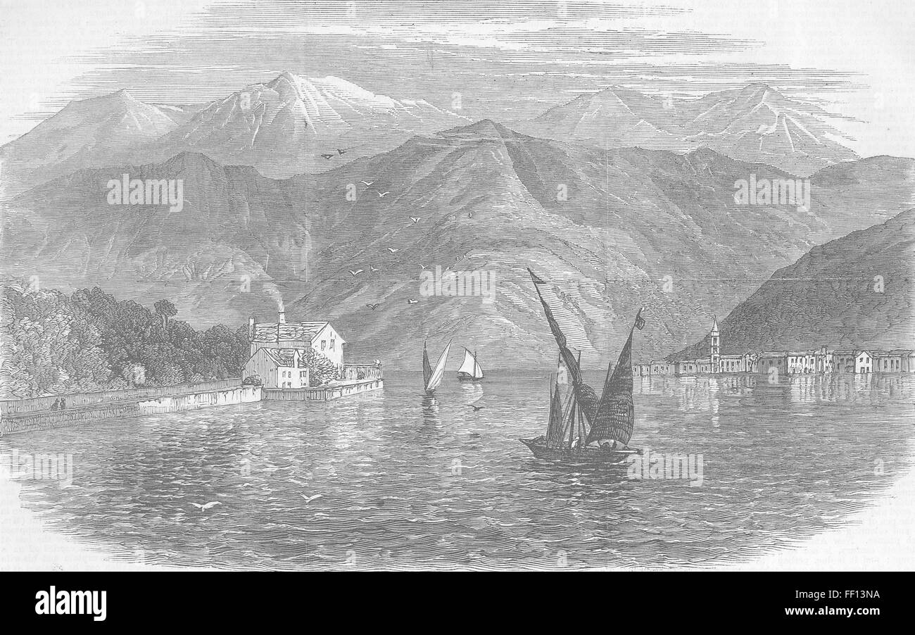 La Croatie, Dalmatie Insurrection 1869 Baie de Kotor. Illustrated London News Banque D'Images