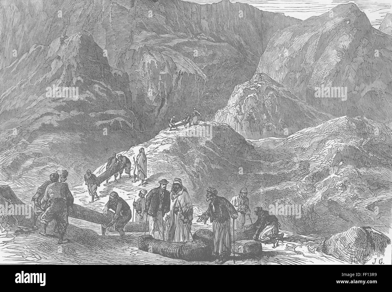 L'Egypte Deir-el-Bahari, nr Thèbes, momies, reliques 1882. Illustrated London News Banque D'Images