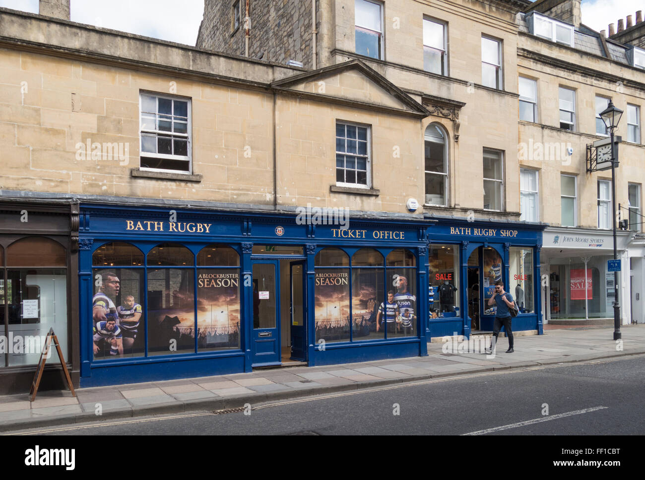 Magasin de rugby et billetterie Bath, Argyle Street, Bathwick, Bath, Angleterre, ROYAUME-UNI Banque D'Images