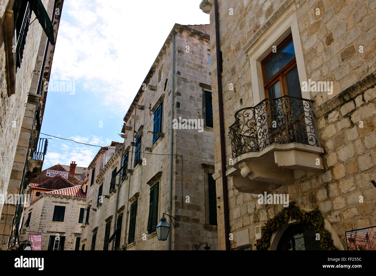 Dubrovnik, la vieille ville,Murs,Fortifications vénitiennes,Gothique,et à la fin de l'architecture Renaissance,ruelles,Croatie Adriatique orientale. Banque D'Images