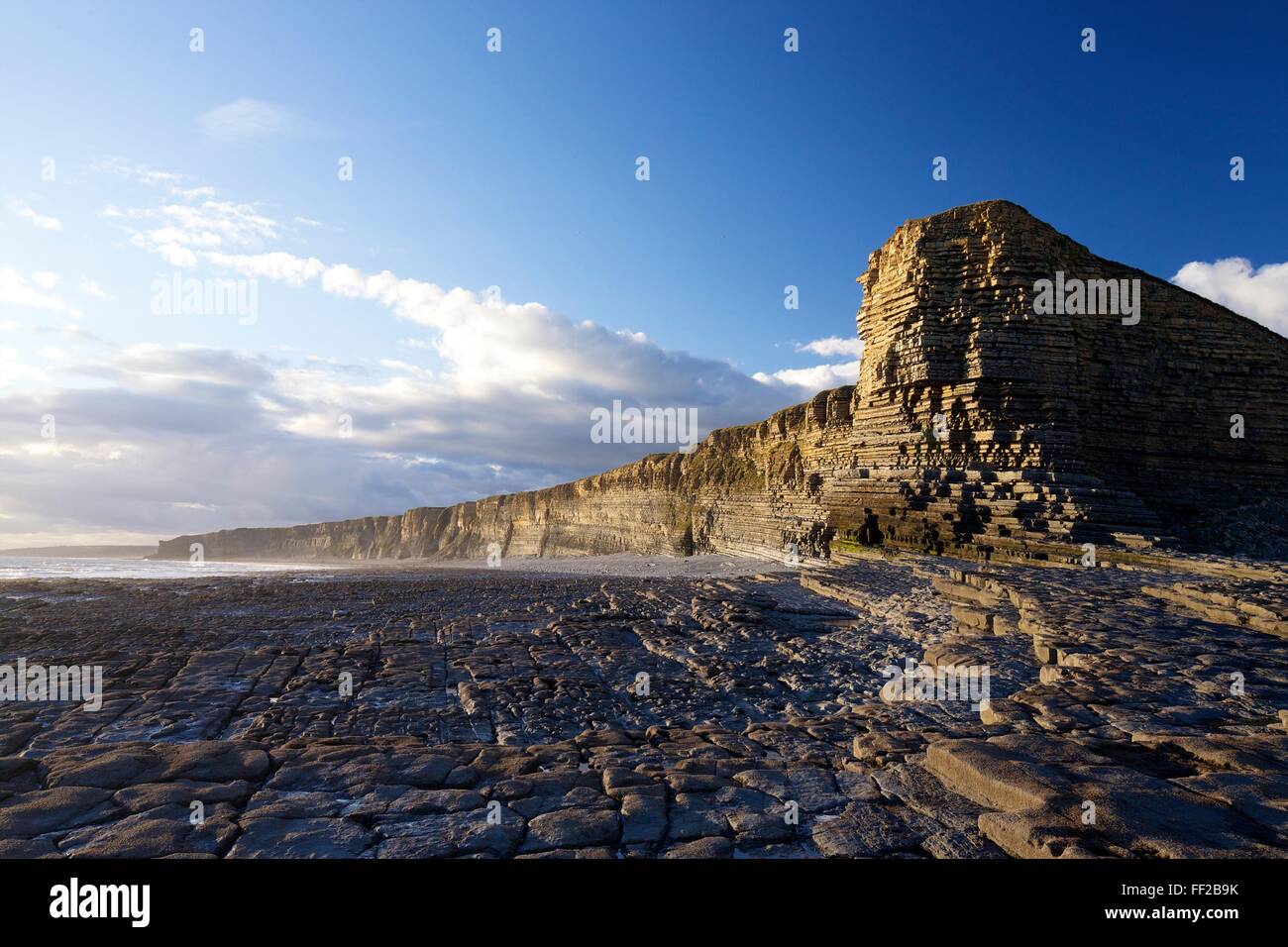 Nash Point, la côte du Glamorgan, Pays de Galles, Royaume-Uni, Europe Banque D'Images