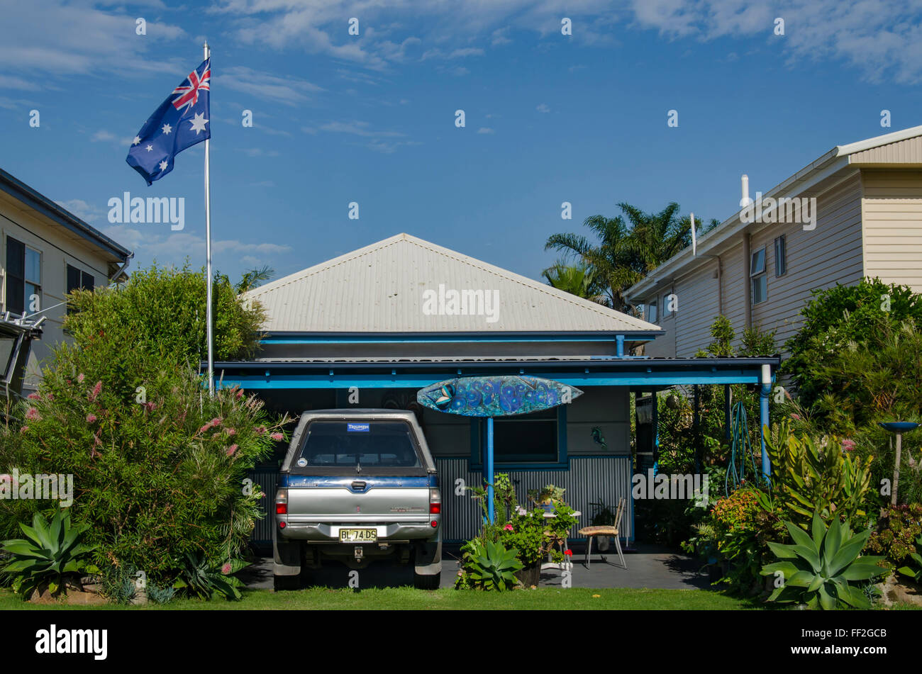 Cottages de Currarong sur la côte sud de la Nouvelle-Galles du Sud en Australie Banque D'Images