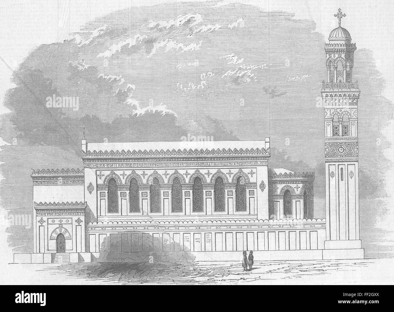 L'église de St Marc l'ÉGYPTE, Alexandrie 1846. Illustrated London News Banque D'Images