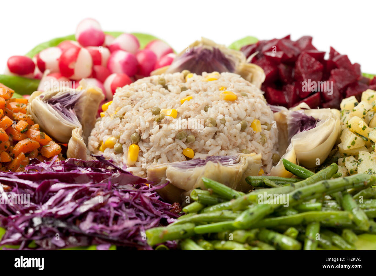 Dîner traditionnel marocain close up salade Banque D'Images
