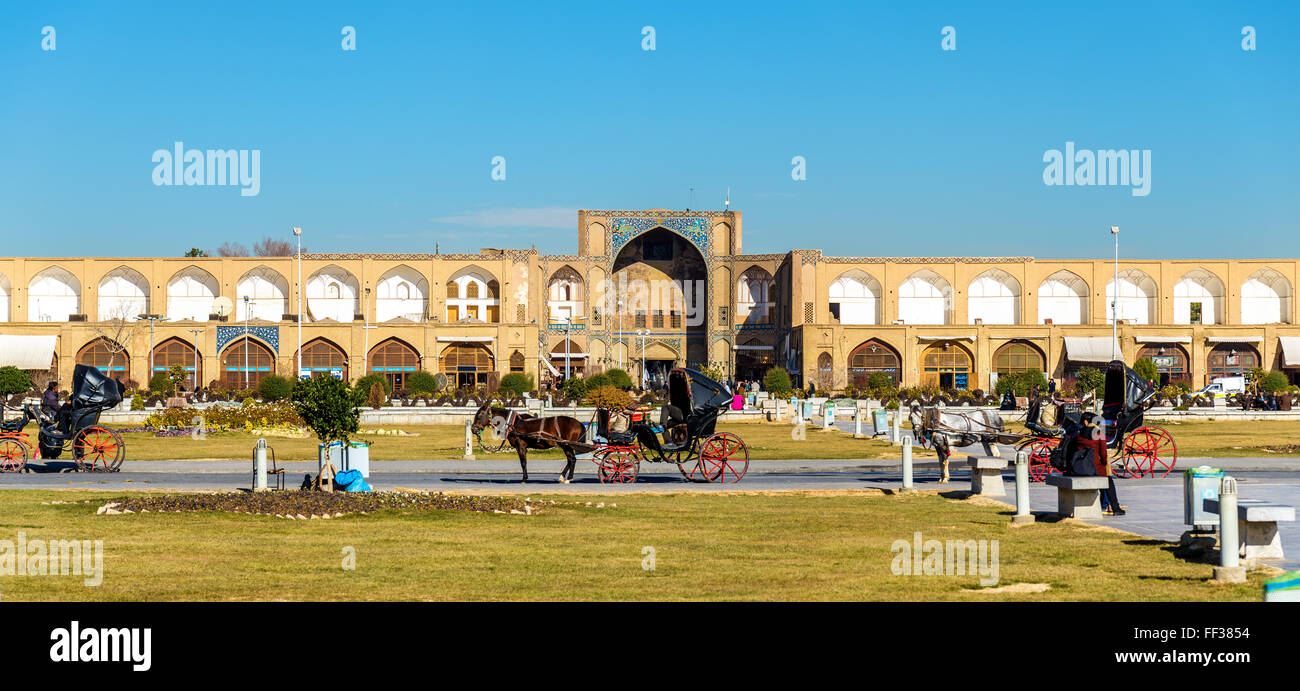 Avis de Naqsh-e Jahan Square à Isfahan, Iran Banque D'Images