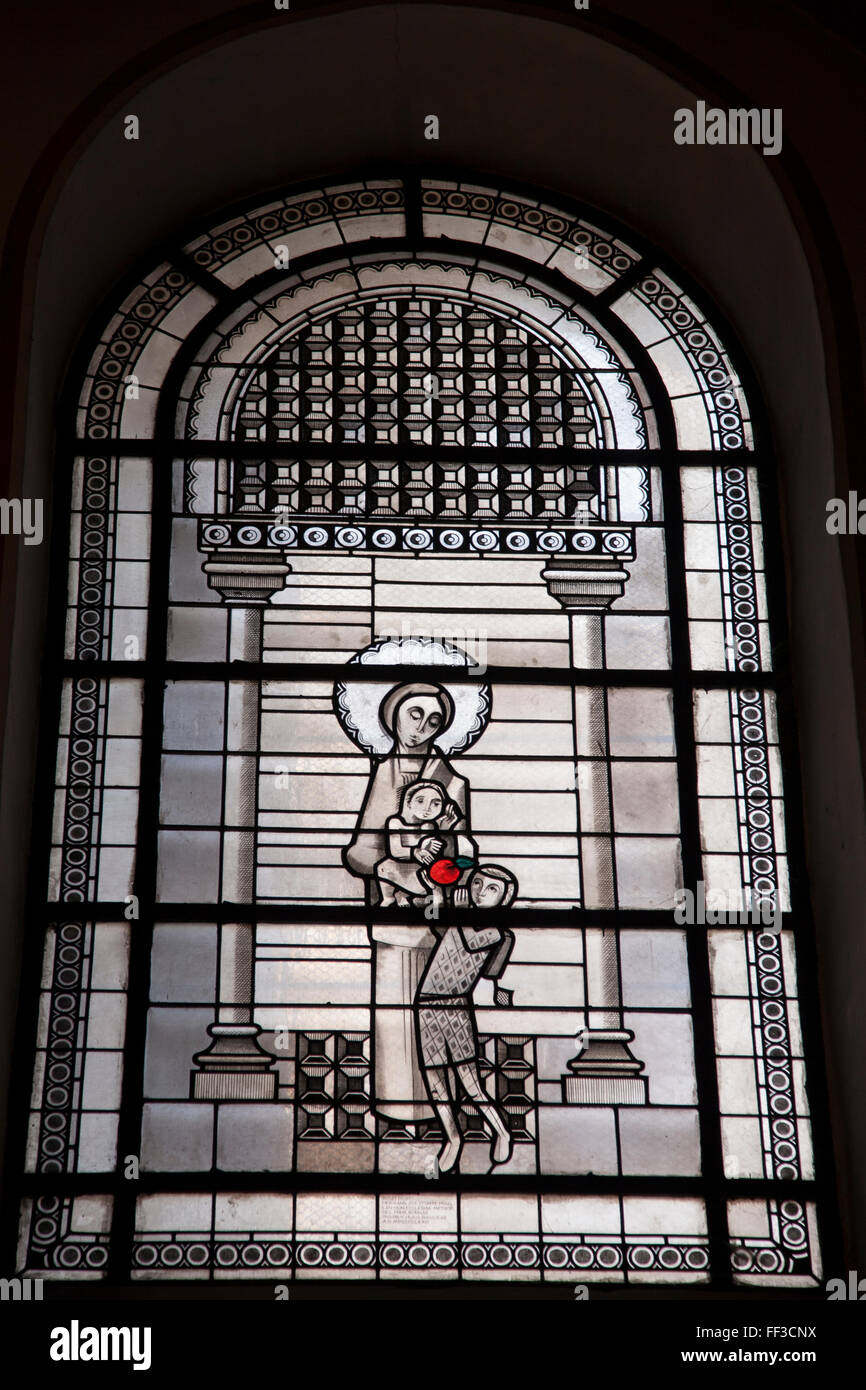 Vierge Marie Vitraux de la cathédrale de Bonn, Allemagne Banque D'Images