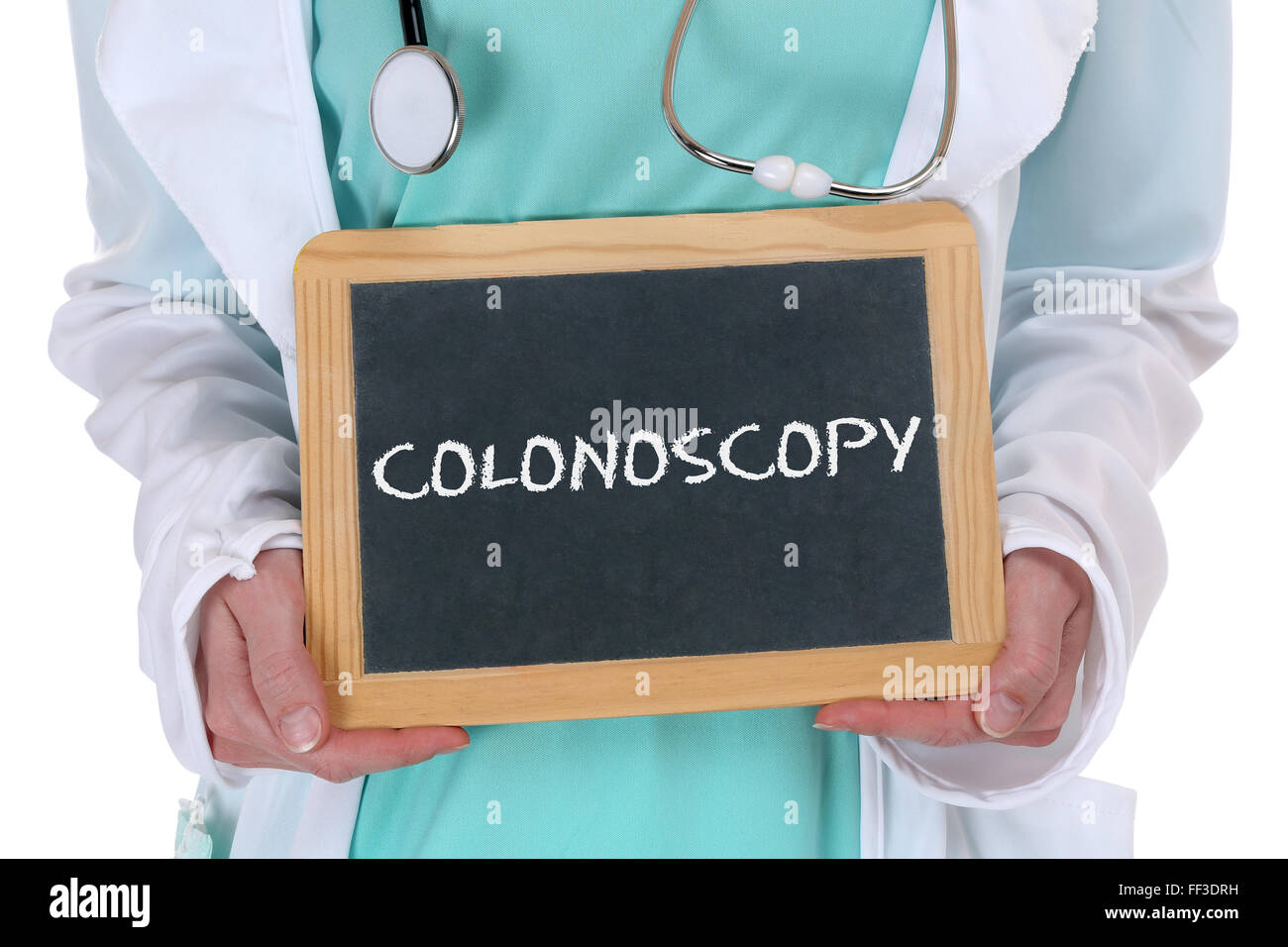 La coloscopie de dépistage des cancers, maladies maladies mauvais médecin signe avec Banque D'Images La coloscopie de dépistage des cancers, maladies maladies mauvais médecin signe avec Banque D'Images