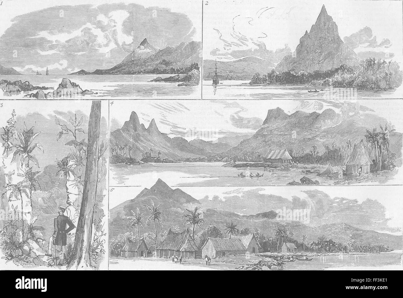 Îles Caroline territoire contesté en 1885. Le graphique Banque D'Images