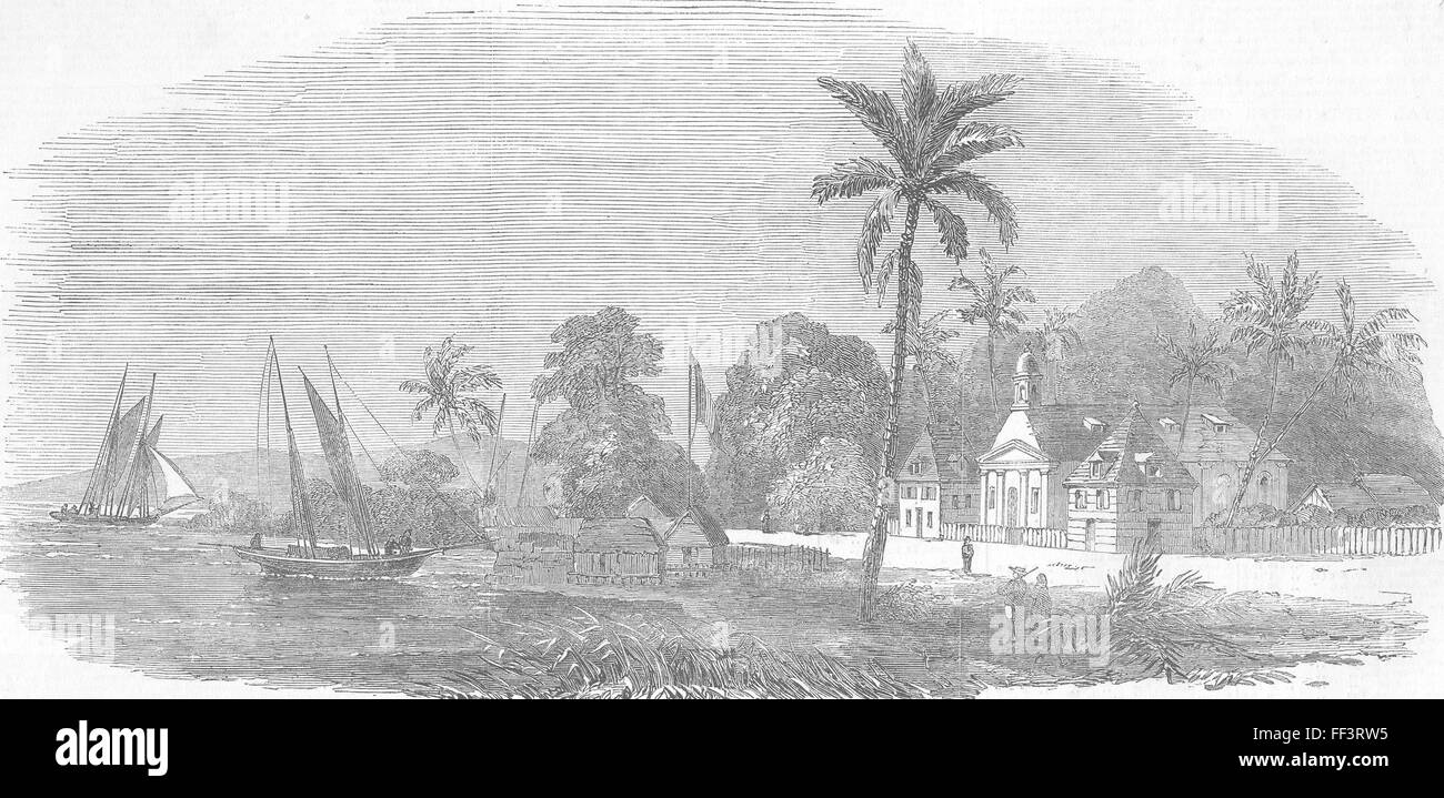 FRANCE Kourou, Guyane 1852. Illustrated London News Banque D'Images