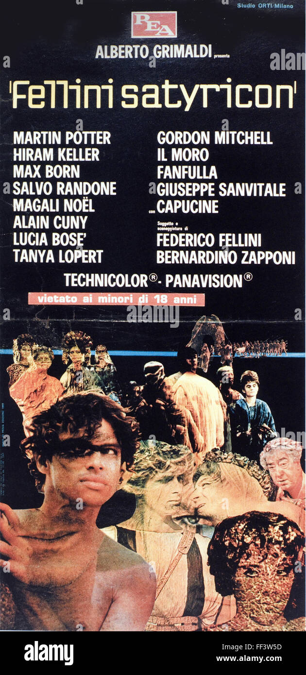 Fellini - Satyricon affiche de film italien d'origine Banque D'Images