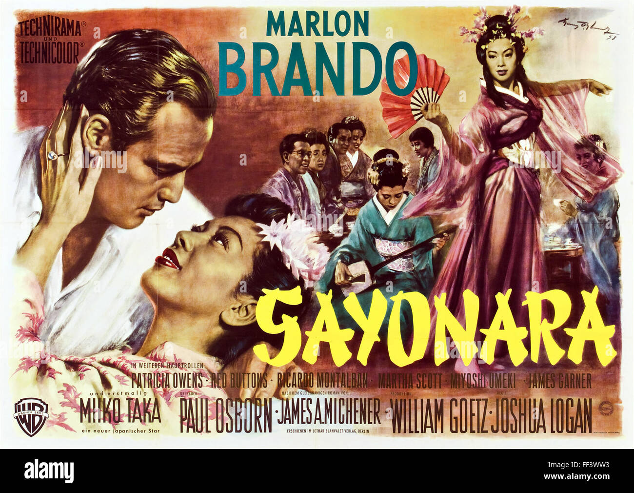 Affiche de film allemand- Sayonara Banque D'Images