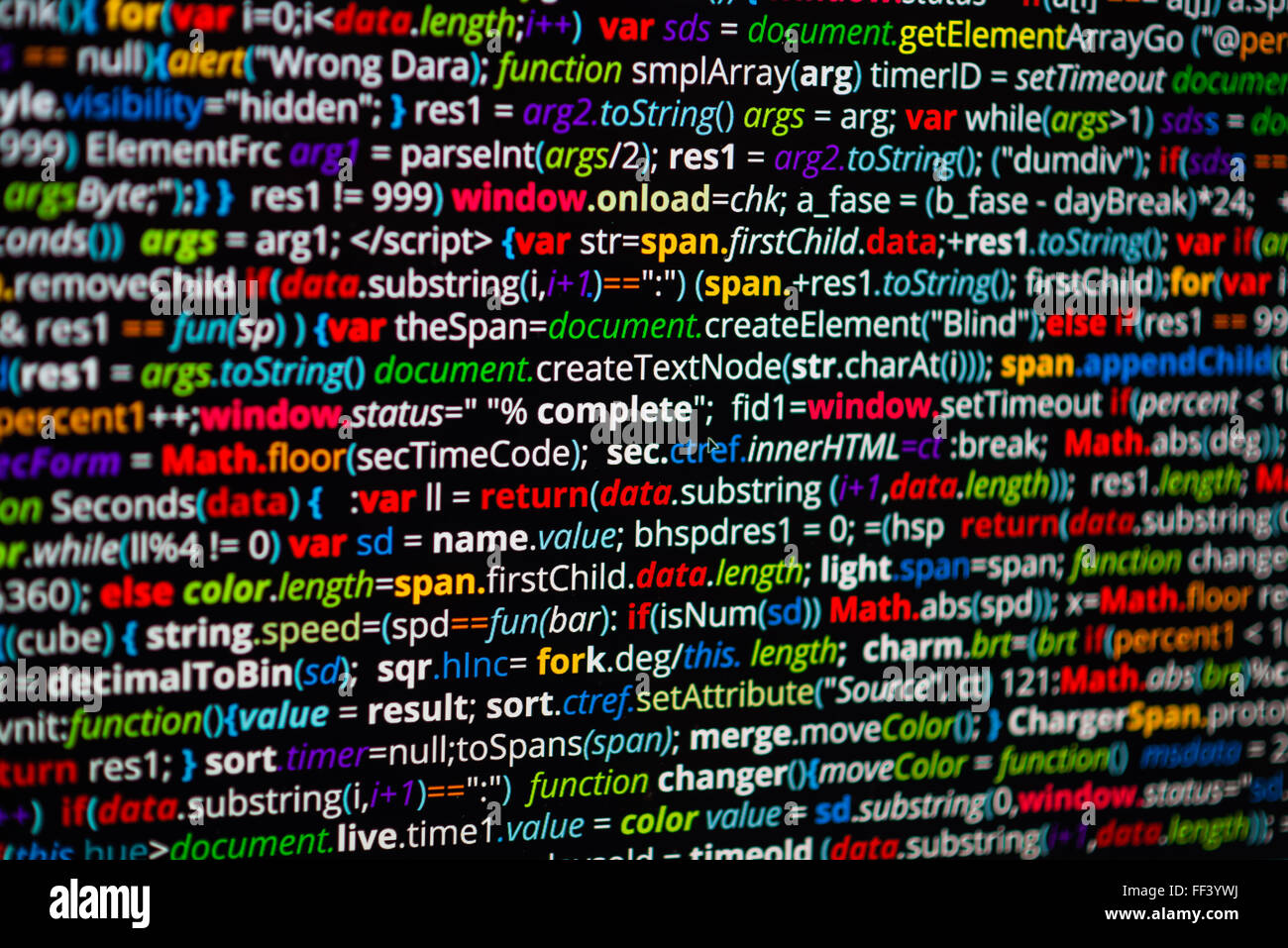 Résumé Le code du programme Banque D'Images