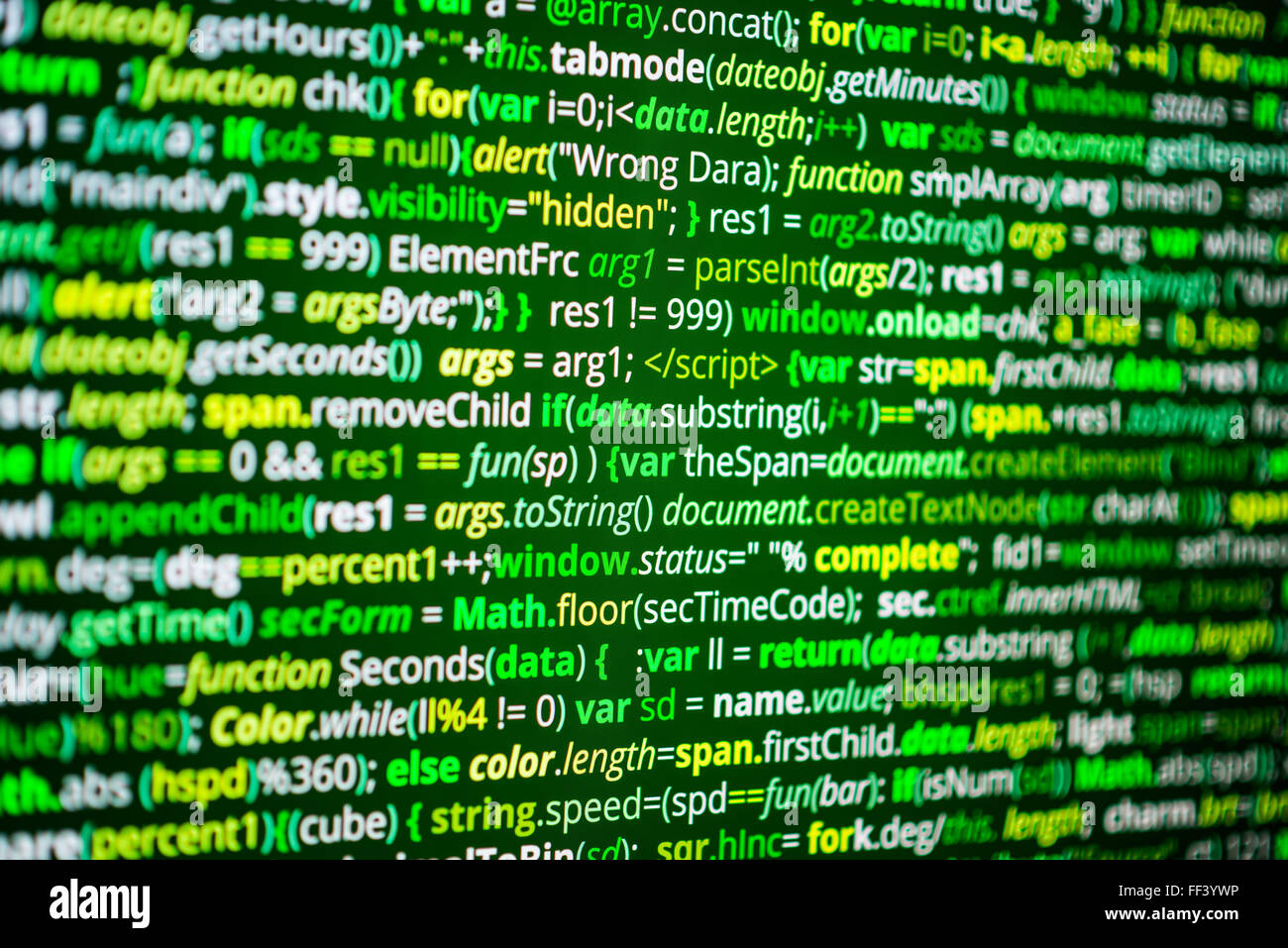 Résumé Le code du programme Banque D'Images
