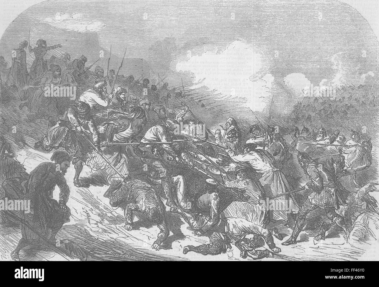 Sortie de la Turquie par les Turcs au cours de Kars 1856. Illustrated Times Banque D'Images