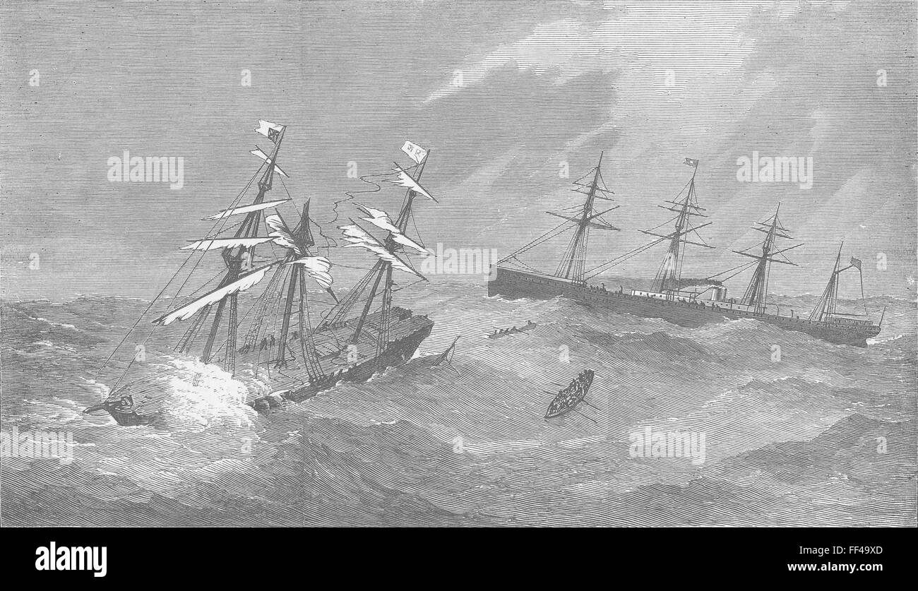 L'équipage des navires sauvetage Baltique Assyrie pendant les 1872. Illustrated London News Banque D'Images