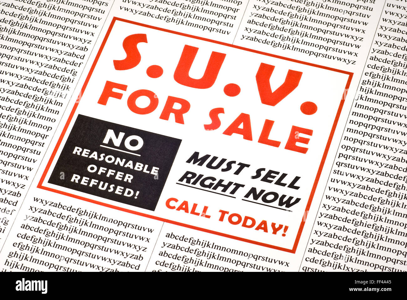 Goinfre Gaz à vendre votre annonce Banque D'Images