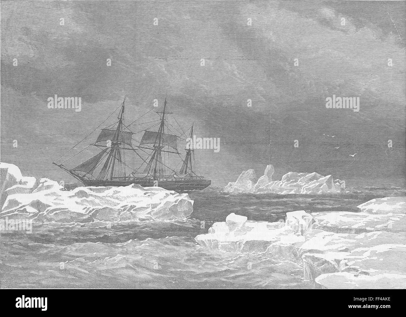 Les croisières dans l'Arctique, l'entrée de Smith Sound Pack 1876. Illustrated London News Banque D'Images