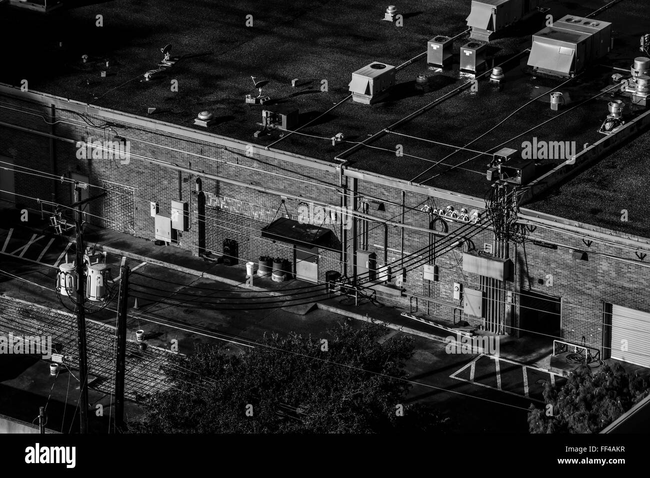 Backstreet houston noir et blanc photo d'humeur Banque D'Images