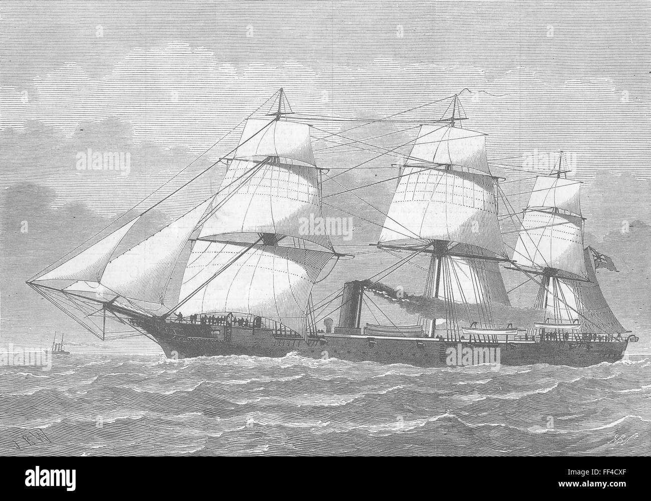 Les navires HMS Garnett, 1878 Corvette non blindés. Illustrated London News Banque D'Images