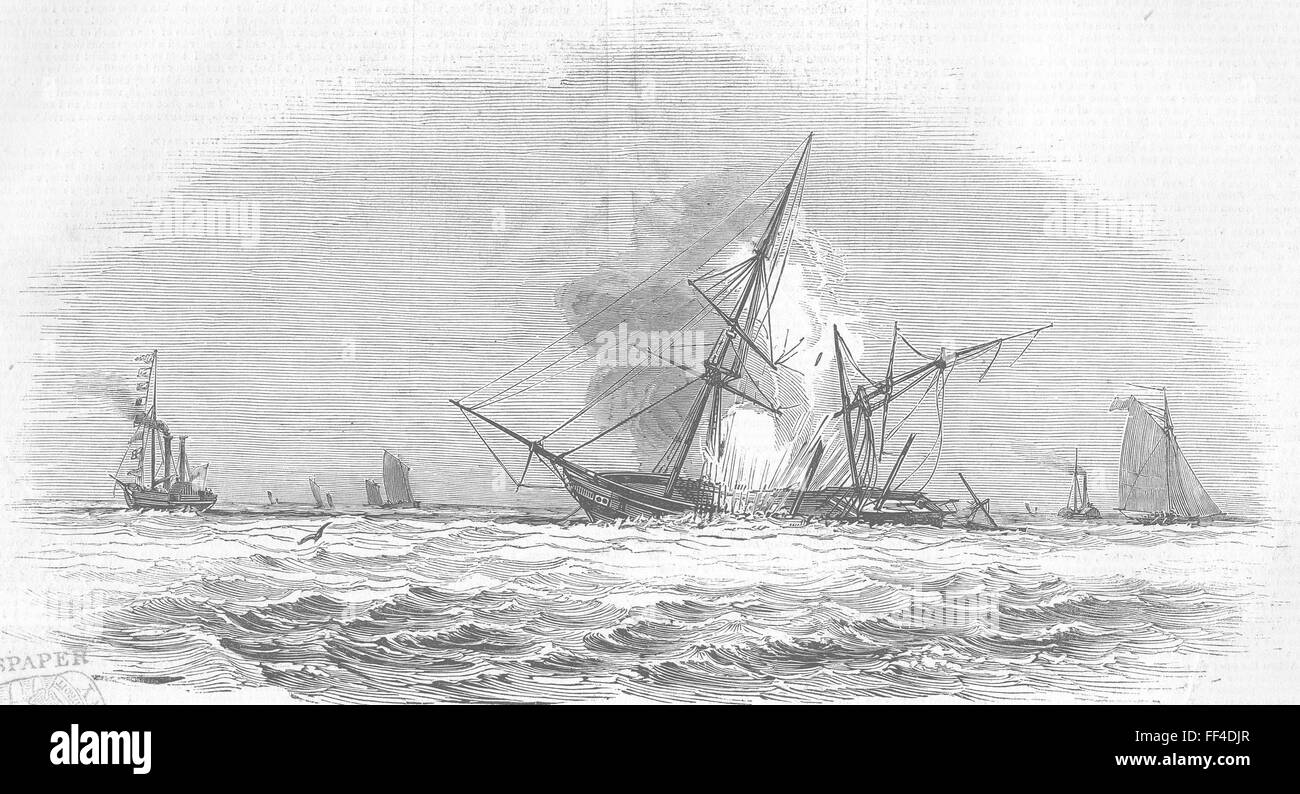 Le Capt SUSSEX Warner's Test, explosion de Brighton en 1844. Illustrated London News Banque D'Images